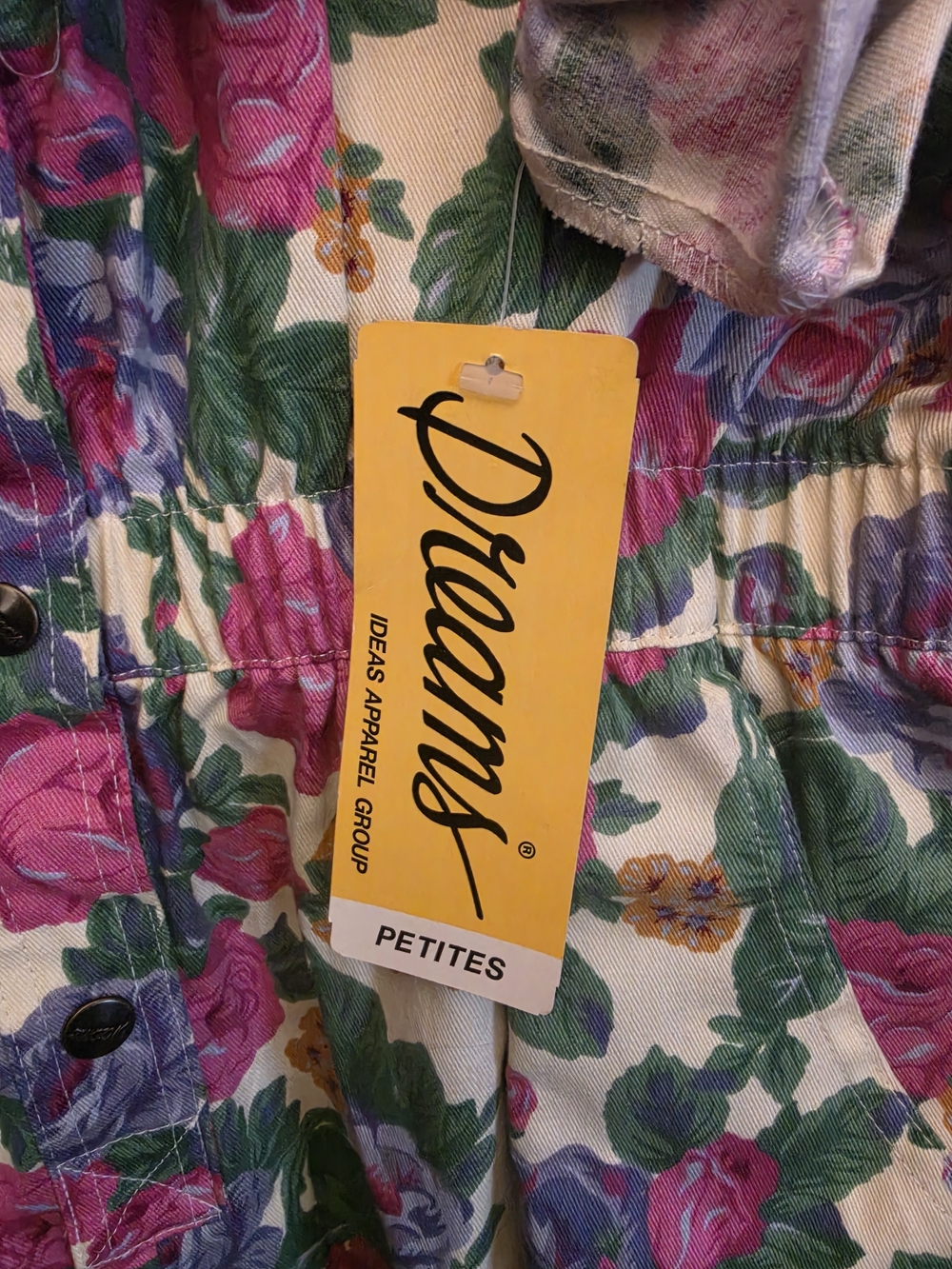 80's NWT 100% Cotton VTG Floral Jumpsuit Sz L - Picture 7 of 16